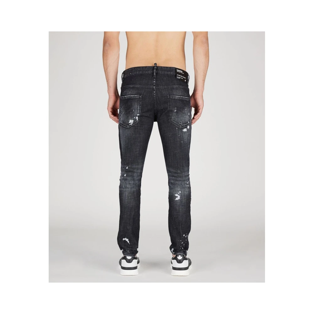 Dsquared2 Skater Jeans met Dubbele Rits Detail Black Heren