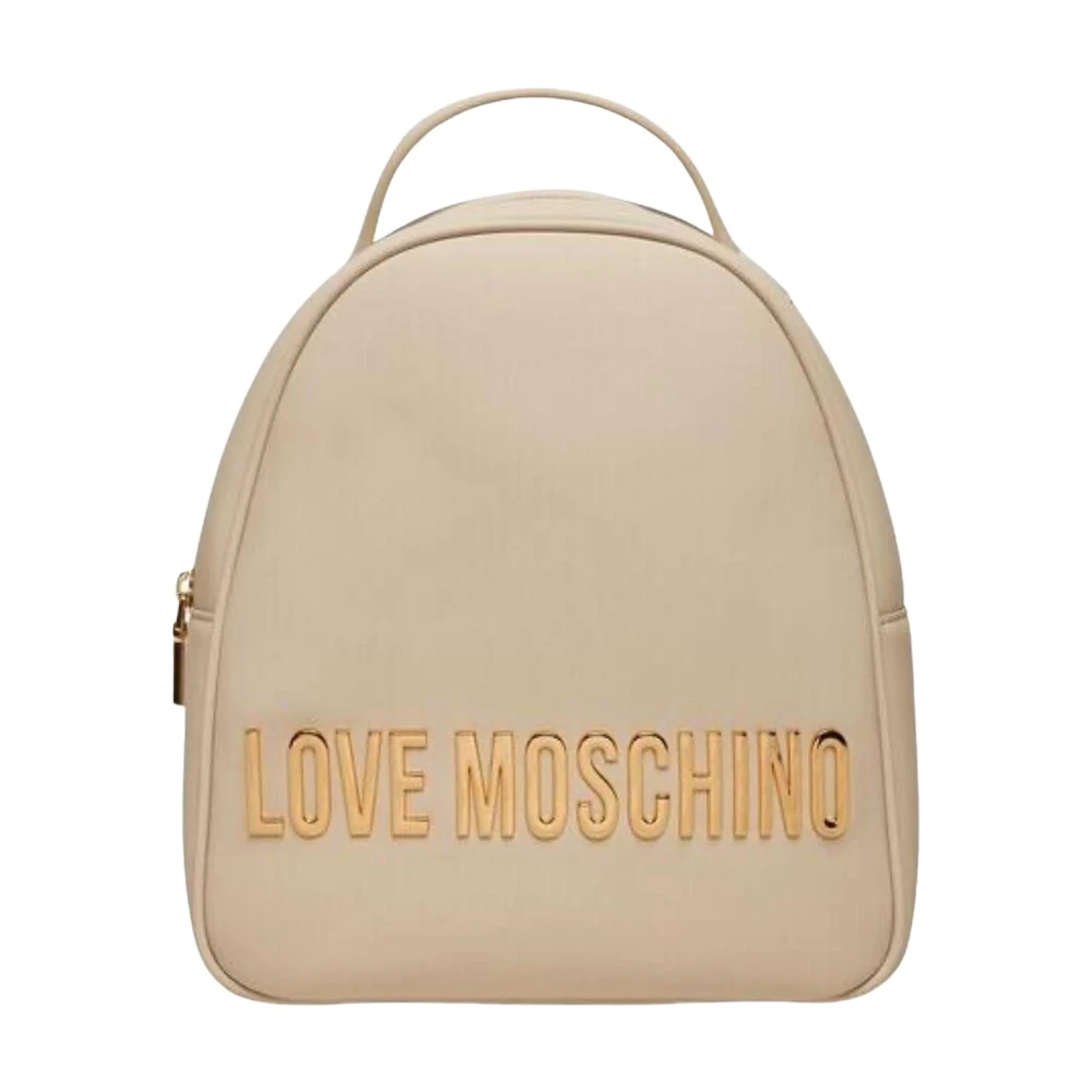 Love Moschino Stilig PU-ryggsäck i grå White, Dam