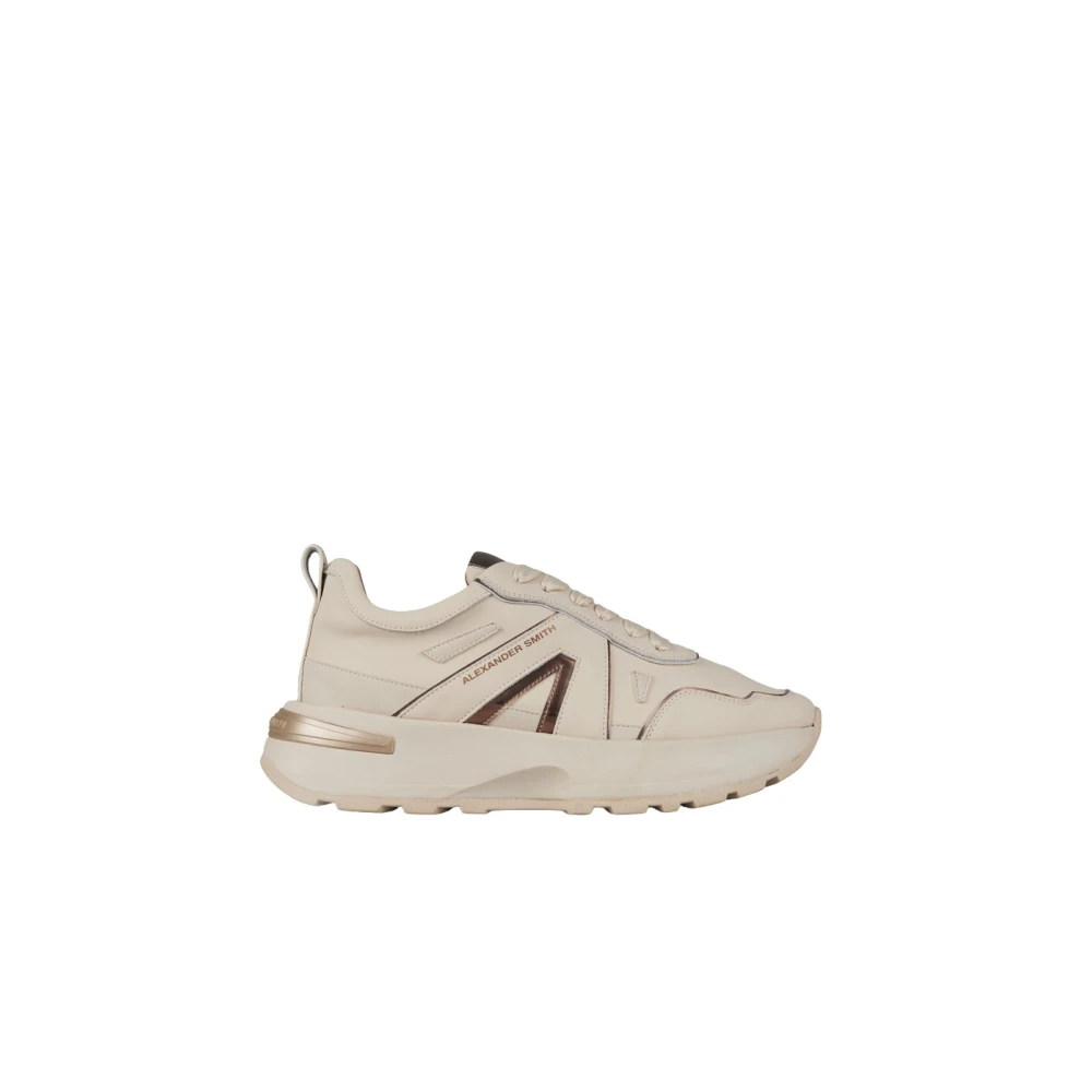 Alexander Smith Liverpool Dames Sneakers van leer en mat spiegelend Dames Schoenen Beige