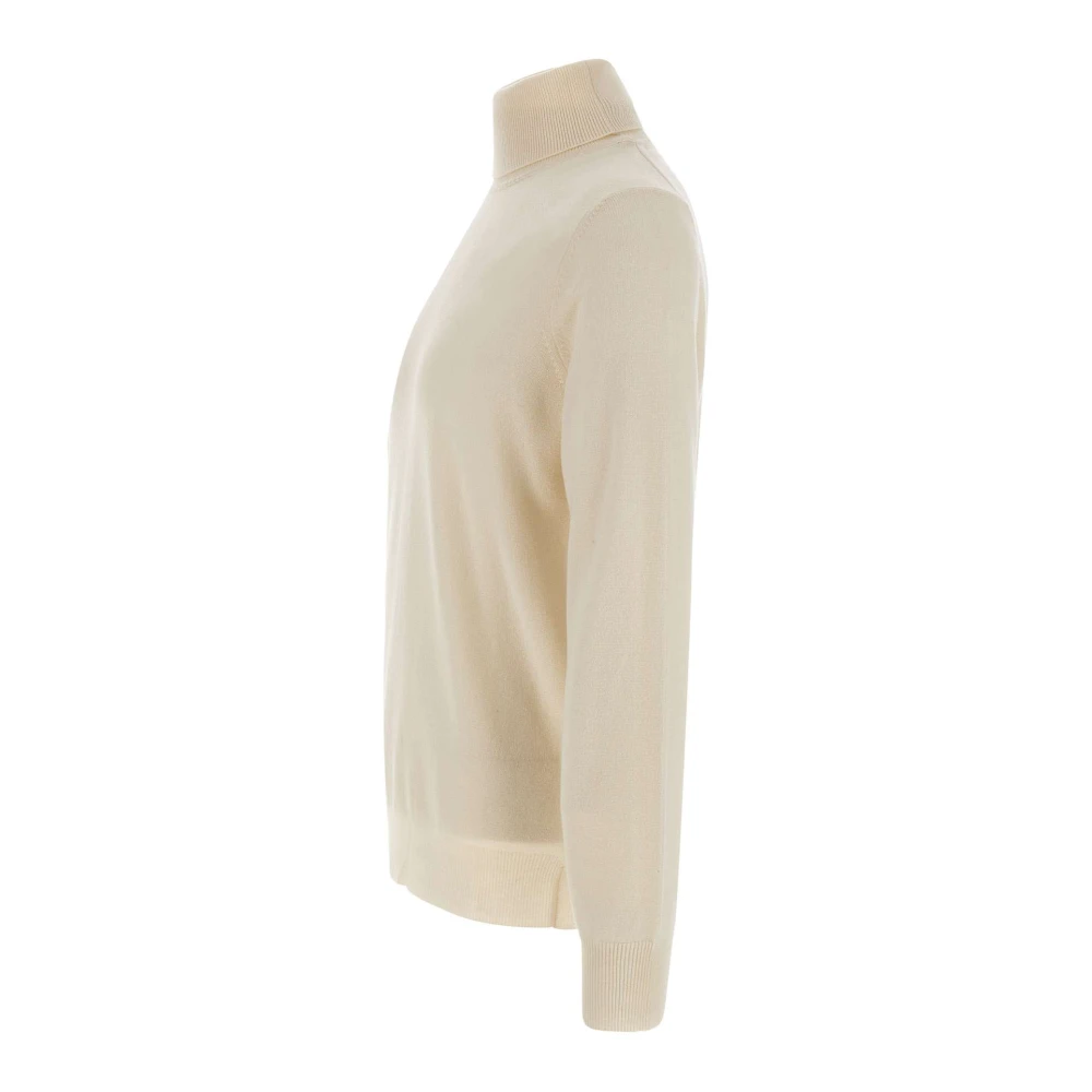 Kangra Witte Wol Kasjmier Coltrui Sweater White Heren