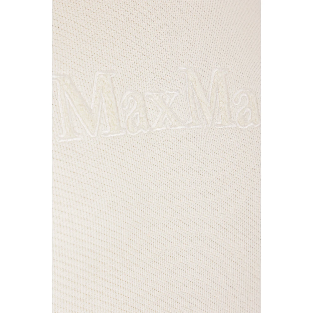 Max Mara Witte hoodie met logo borduursel White Dames