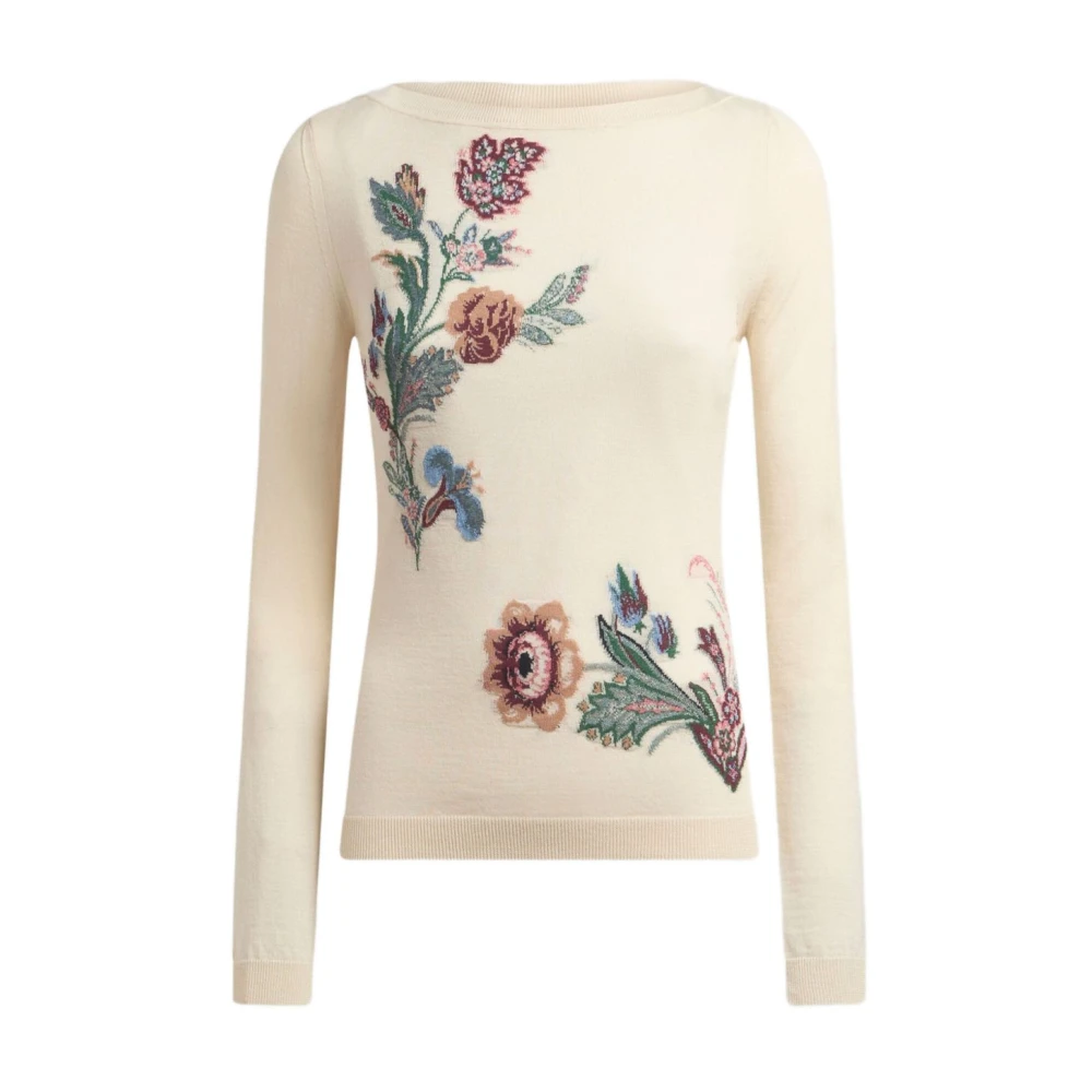 Etro Women's Beige Ivory Jumper Collection - Round-Neck Knitwear - L - Knitwear