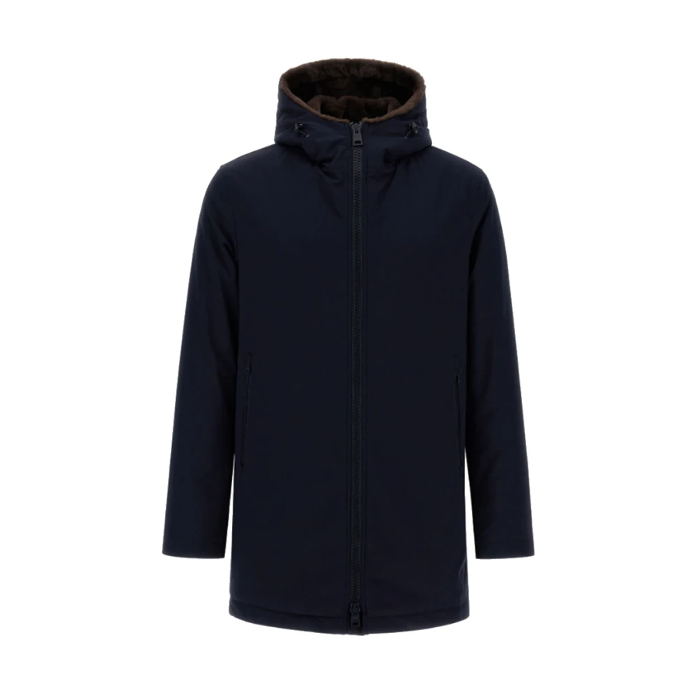 Herno Blauw Bruin Synthetisch Materiaal Parka Blue Heren