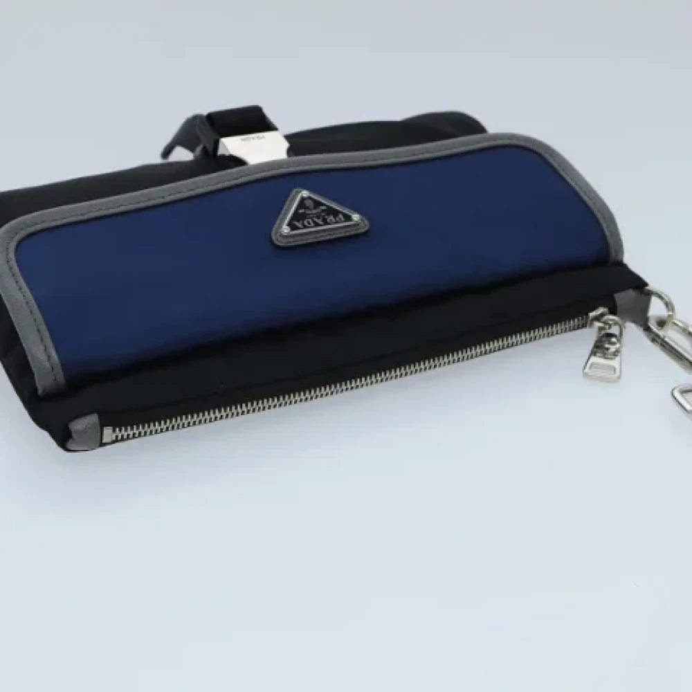 Prada Vintage Pre-owned Nylon clutches Black Dames