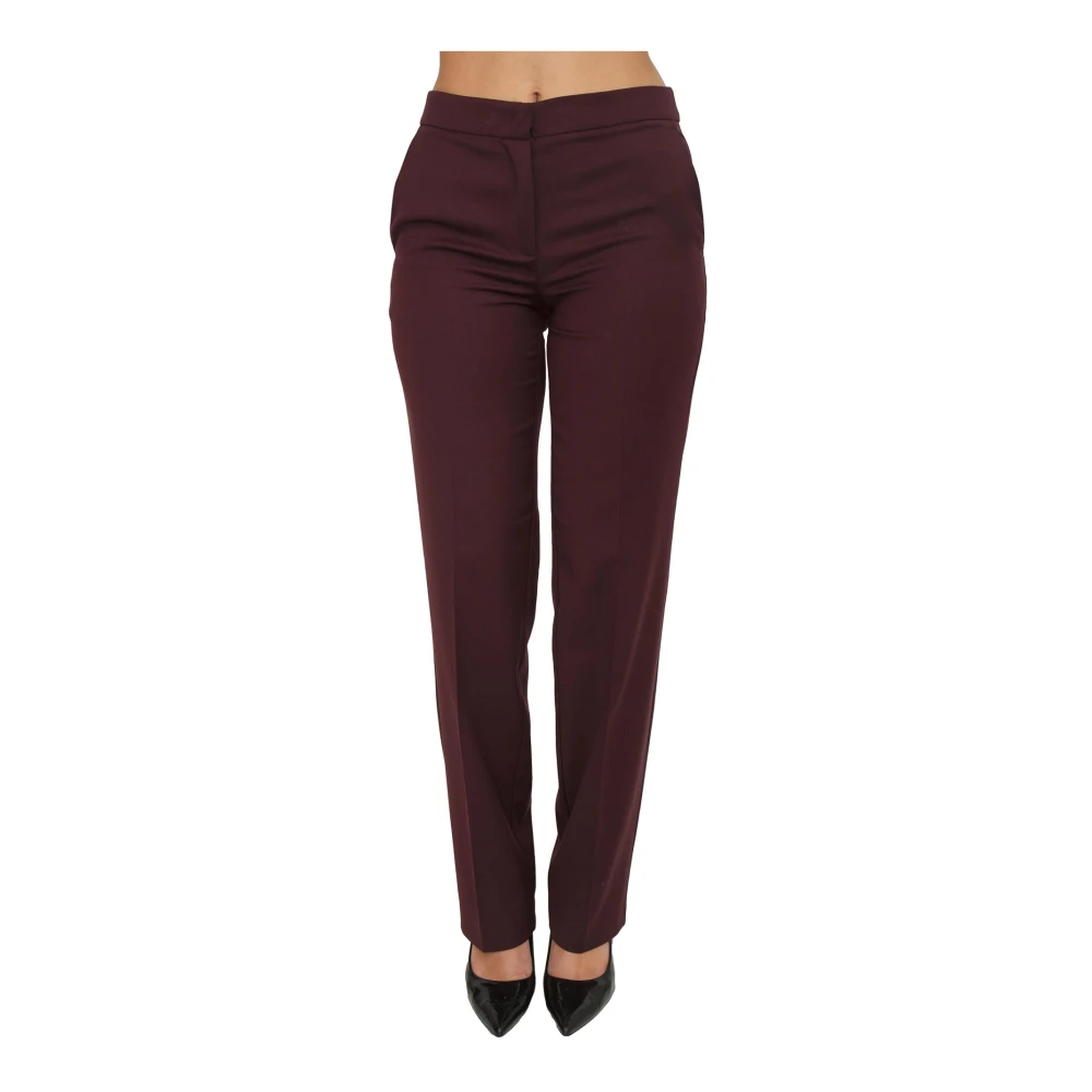 Twinset Women's Red Straight Trousers - Straight Trousers - L - Trousers