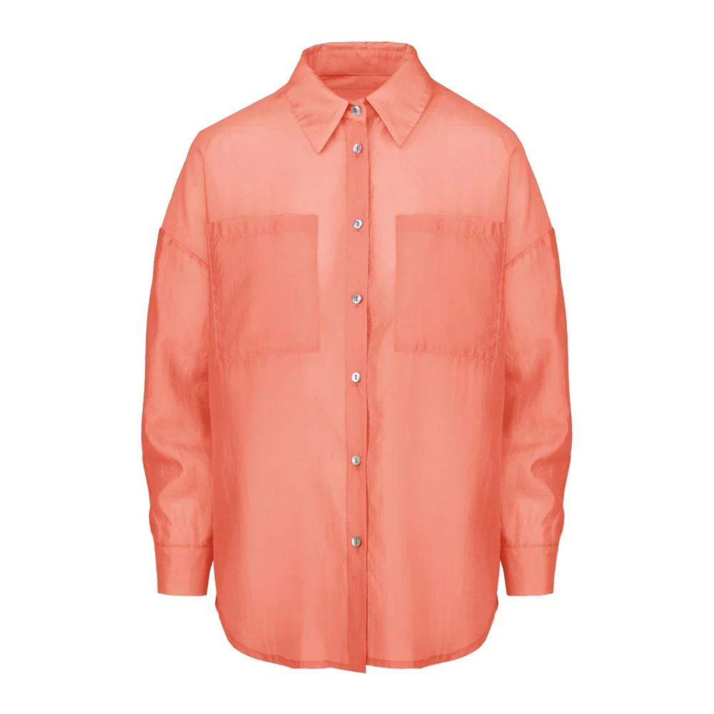 Bomboogie Donna Rosso - Camicia Oversize In Voile Di Lyocell - Blouses & Shirts - L