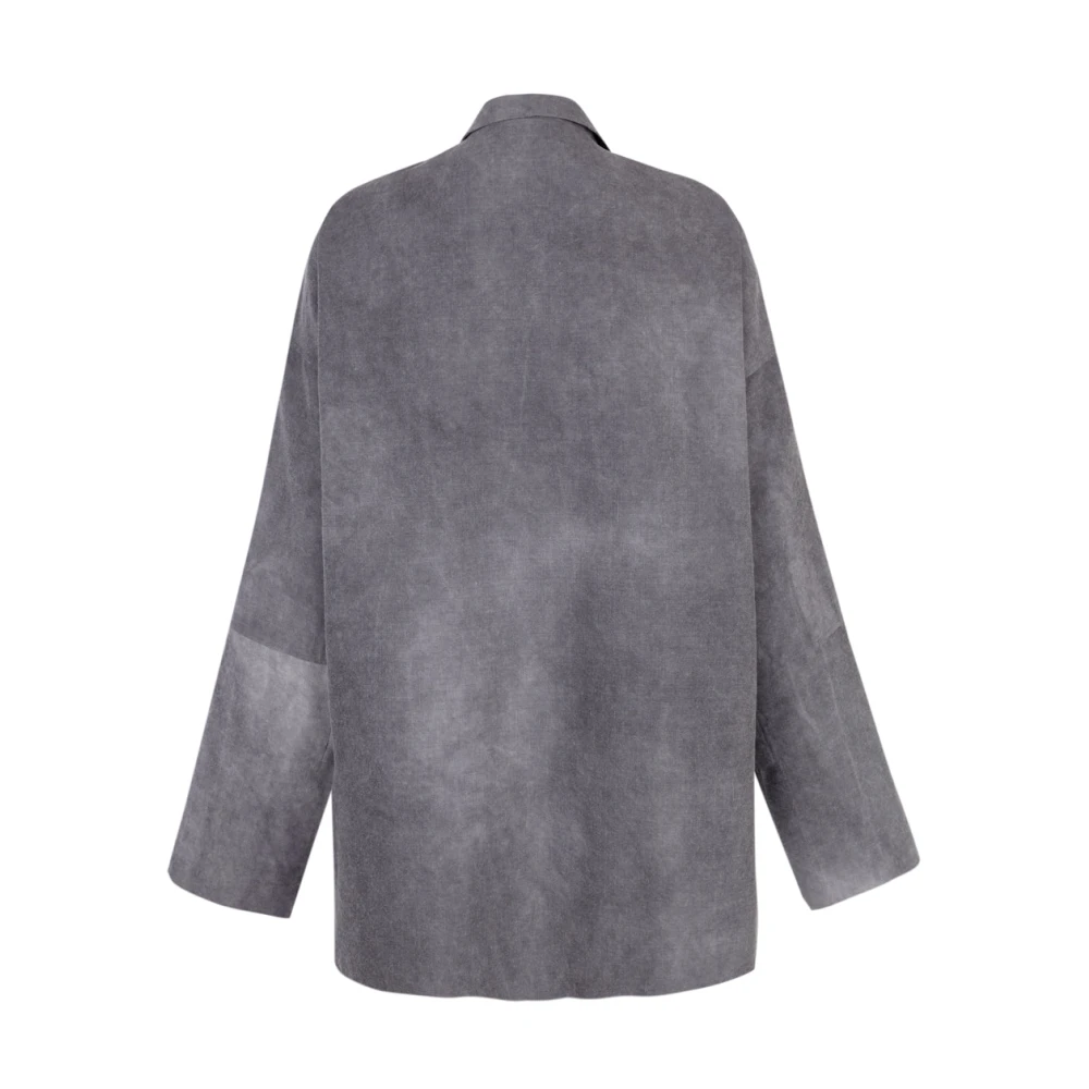 Cortana Rocco overshirt in linnen en zuivere wol lila mêlee Gray Dames