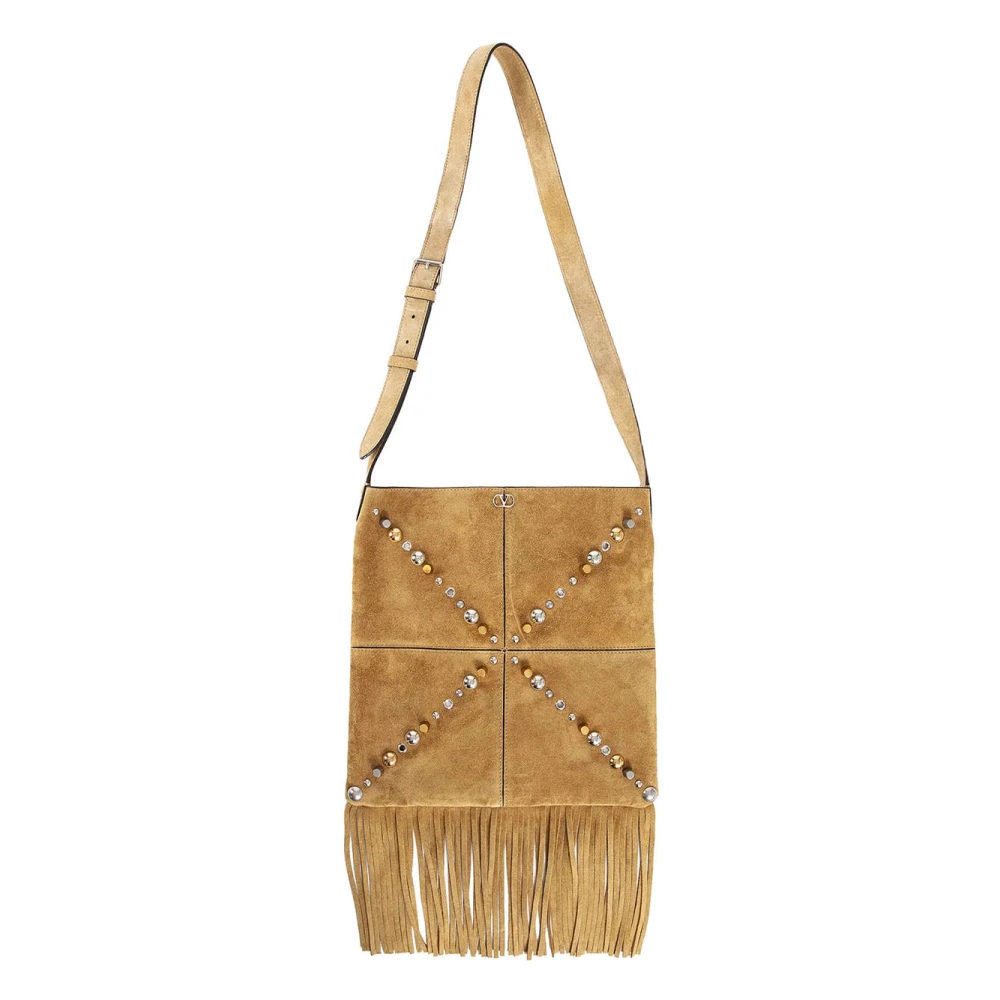 Valentino Garavani , Shoulder Bags, Female, Beige, One Size, Nellcôte Fringe Shoulder Bag