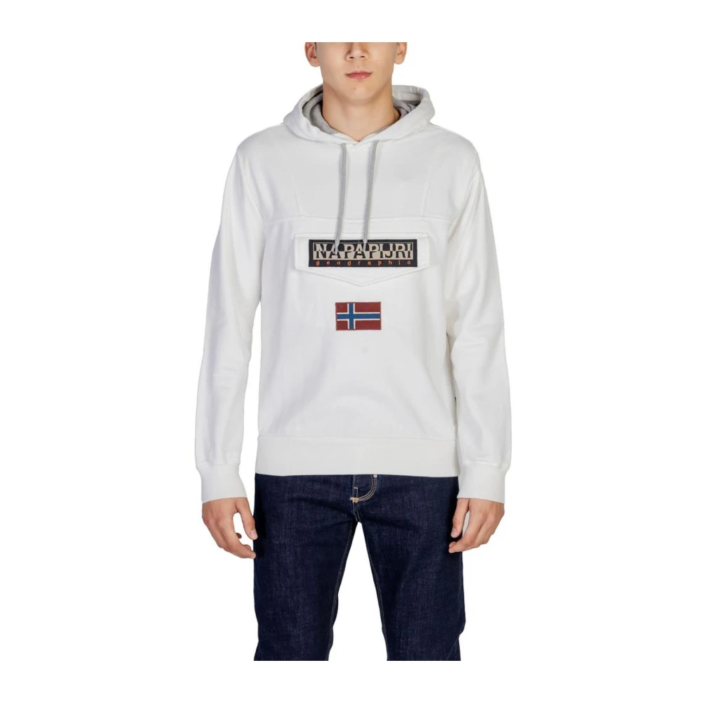Napapijri Witte Katoenmix Sweater Mannen Herfst Winter Collectie White Heren