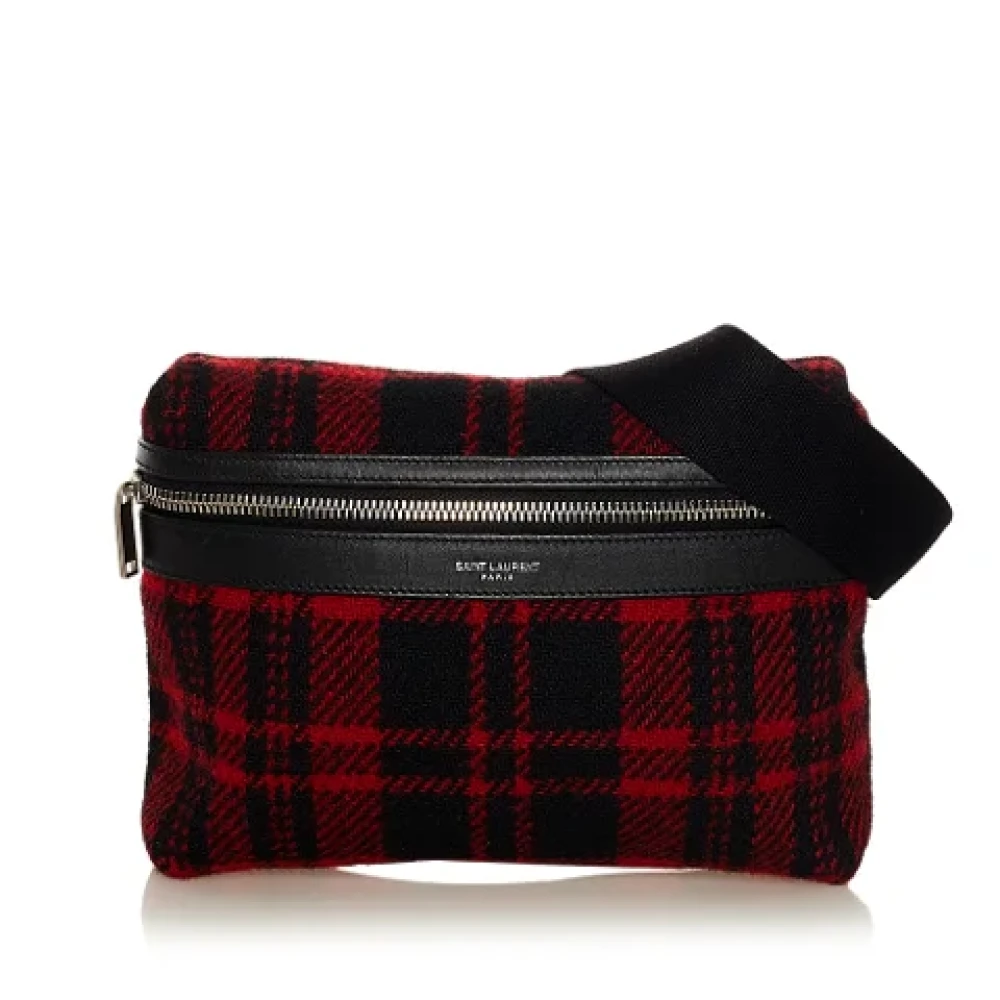 Saint Laurent Vintage Pre-owned Wool crossbody-bags Red Dames