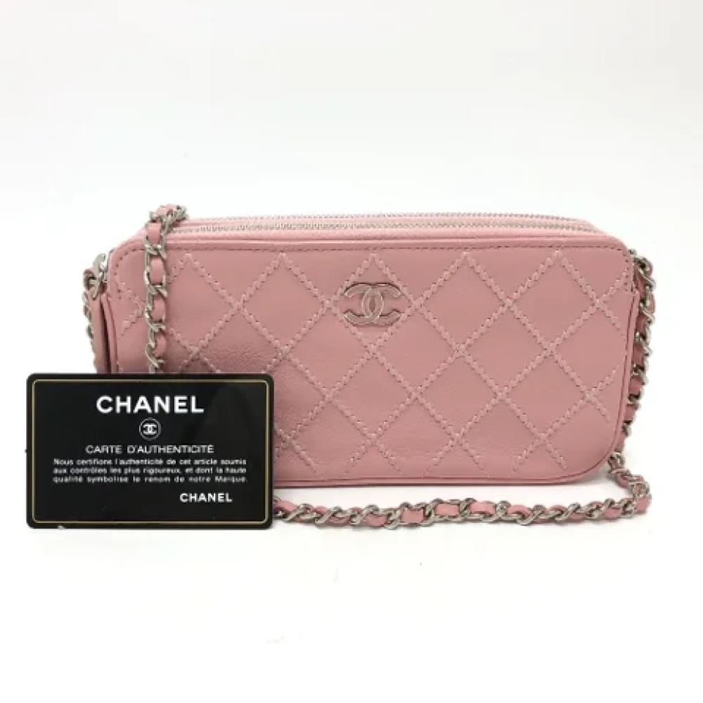 Chanel Vintage Pre-owned Leather chanel-bags Pink Dames