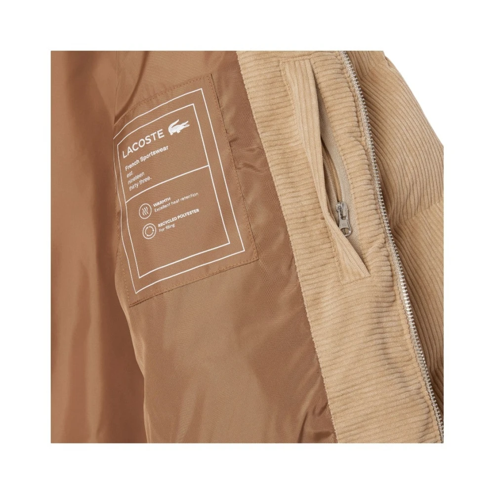 Lacoste Velours Gewatteerde Winterjas Beige Heren