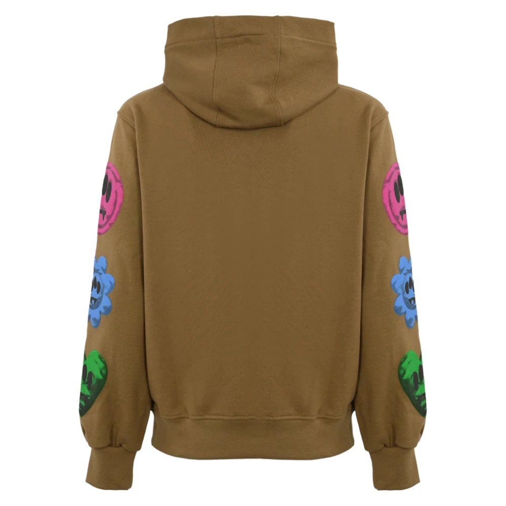 Barrow Gedrukte katoenen hoodie Brown Heren