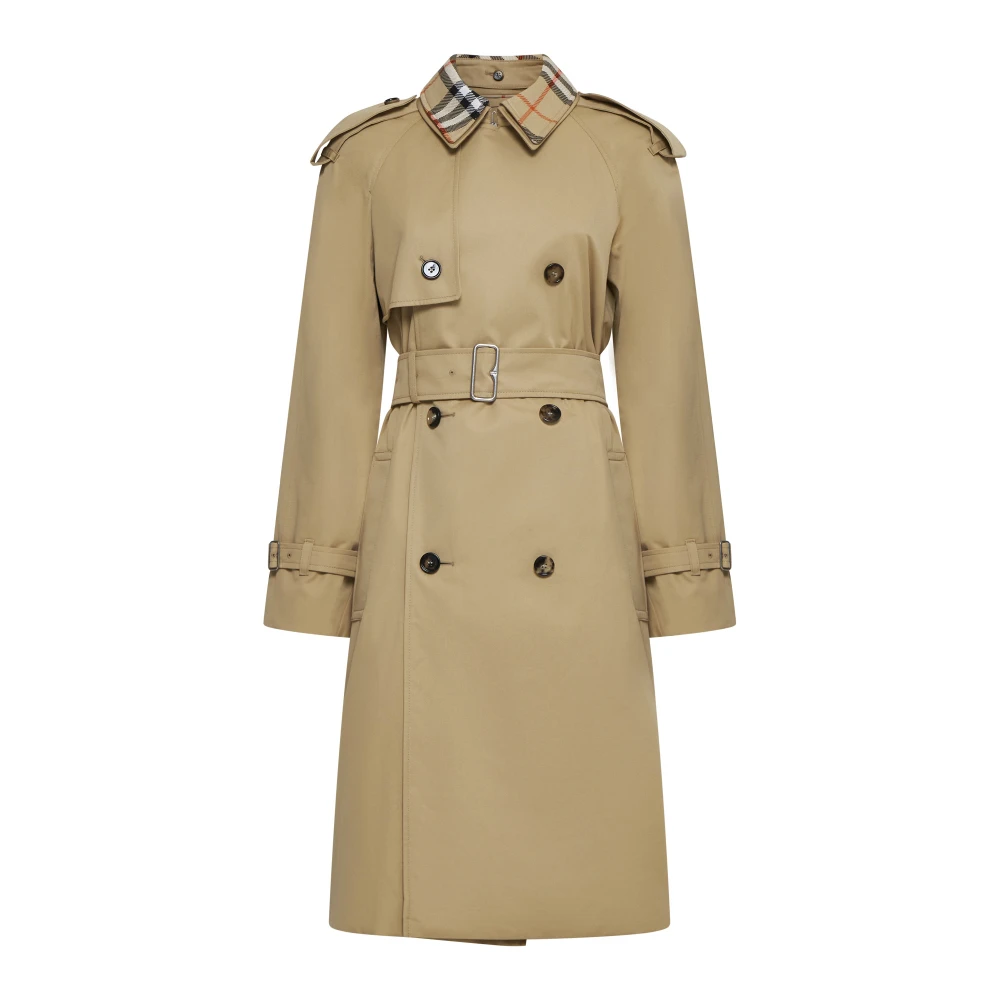 Burberry Dubbelrijige Trenchcoat Beige Dames