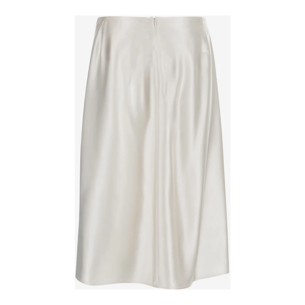Jil Sander Witte Viscose Midi Rok White Dames
