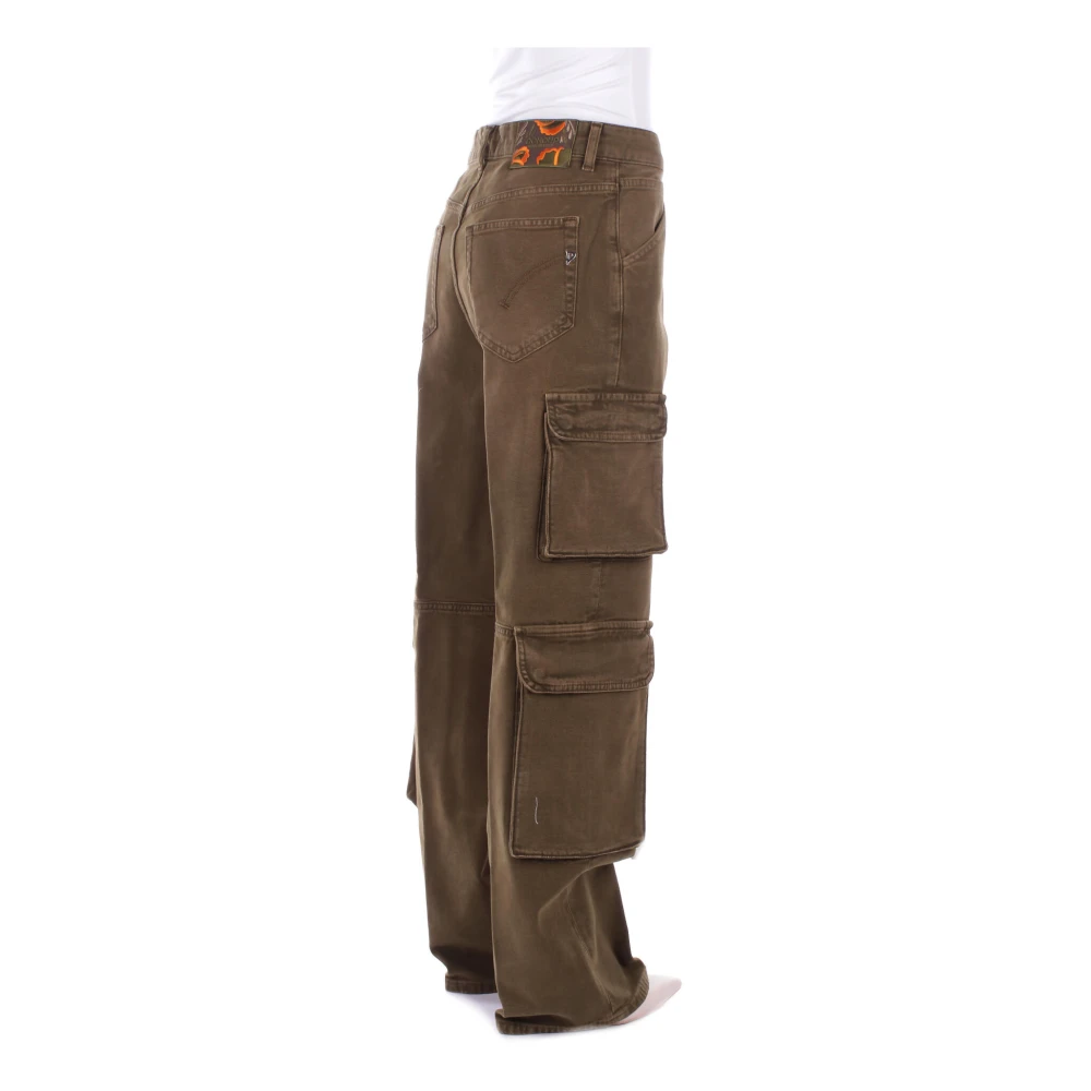 Dondup Groene broek met logoprint Green Dames