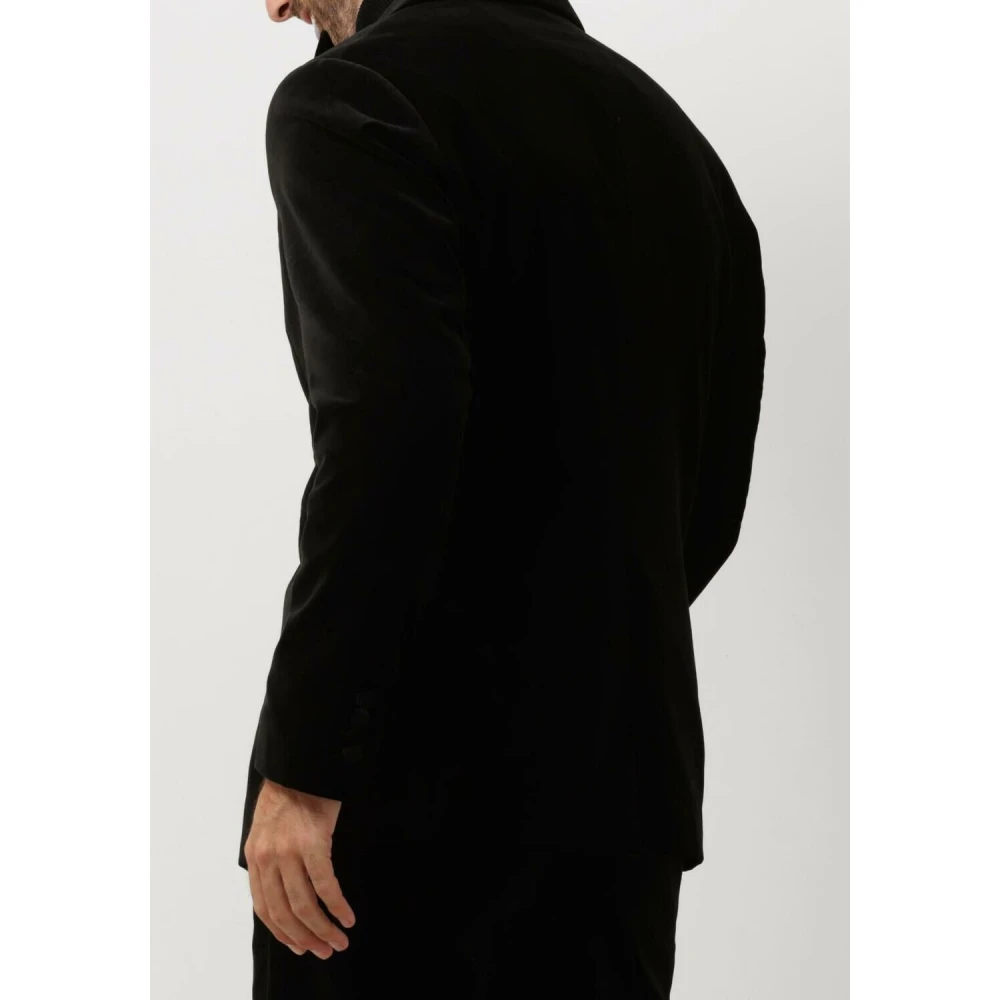 Selected Homme Velvet Slim-fit Blazer in Zwart Black Heren