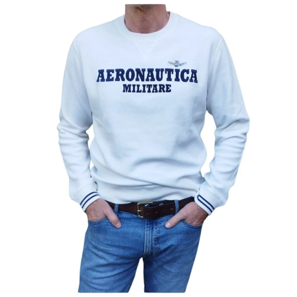 Aeronautica militare Piqué Katoenen Sweatshirt White Heren