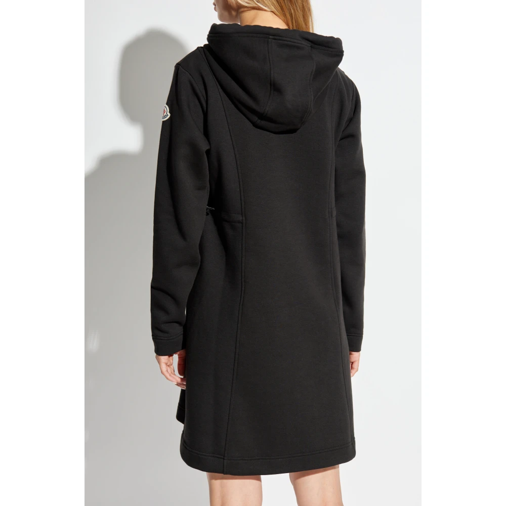 Moncler Sweatshirt jurk met logo Black Dames