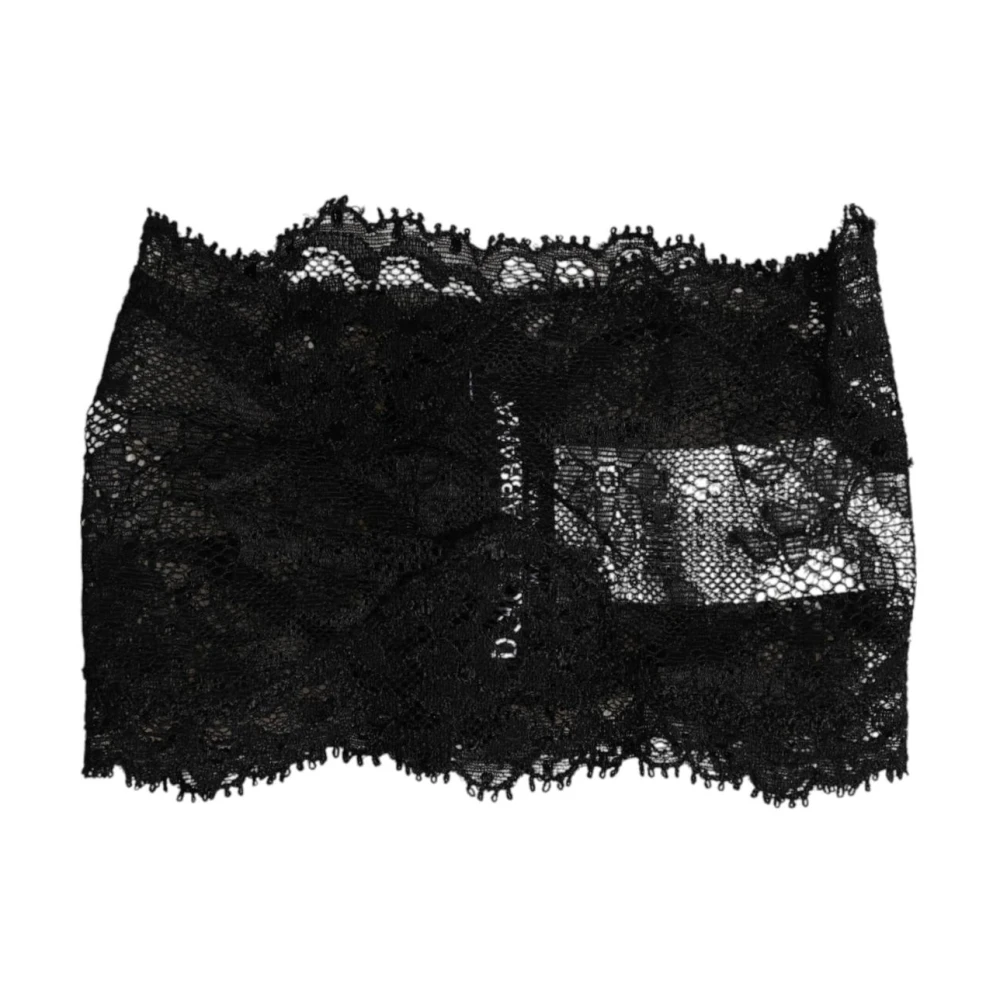 Dolce & Gabbana Women's Black Lace Bandeau Bustier Top