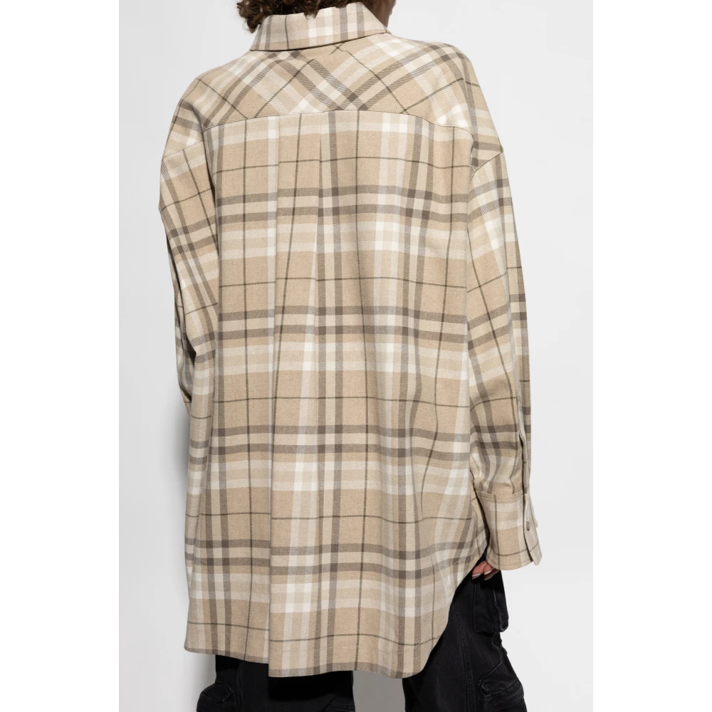 The Attico Overhemd met ruitpatroon Beige Dames