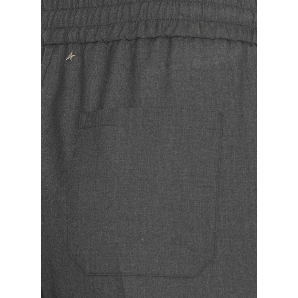 Golden Goose Grijze wollen broek met elastische tailleband Gray Heren