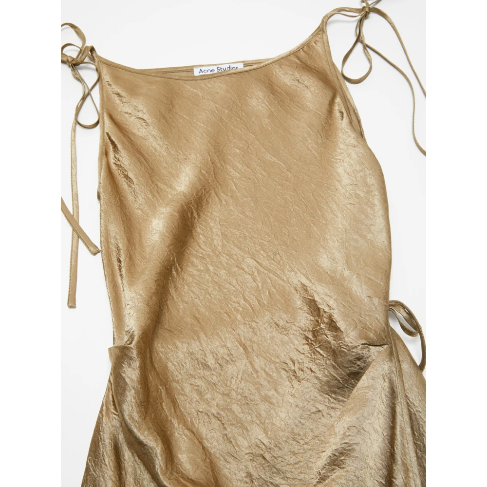 Acne Studios Groene Satijnen Wrap Jurk Green Dames