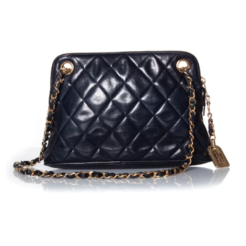 Chanel Vintage Pre-owned Leather chanel-bags Blue Dames
