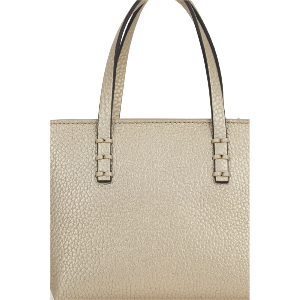 Fendi Champagne Metallic Tote Tas Beige Dames