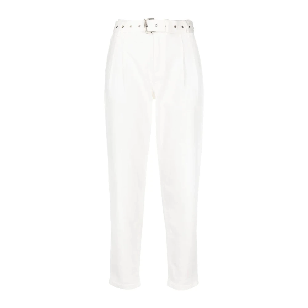 Michael Kors Women's Gray Pleated Denim Casual Trousers - Slim-Fit Trousers - 2XS - Trousers