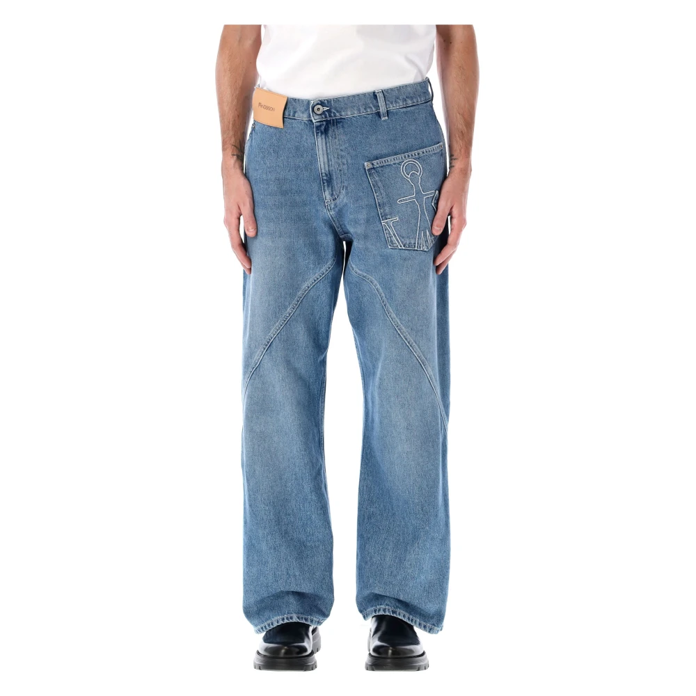 JW Anderson Lichtblauwe Twisted Workwear Denim Broek Blue Heren