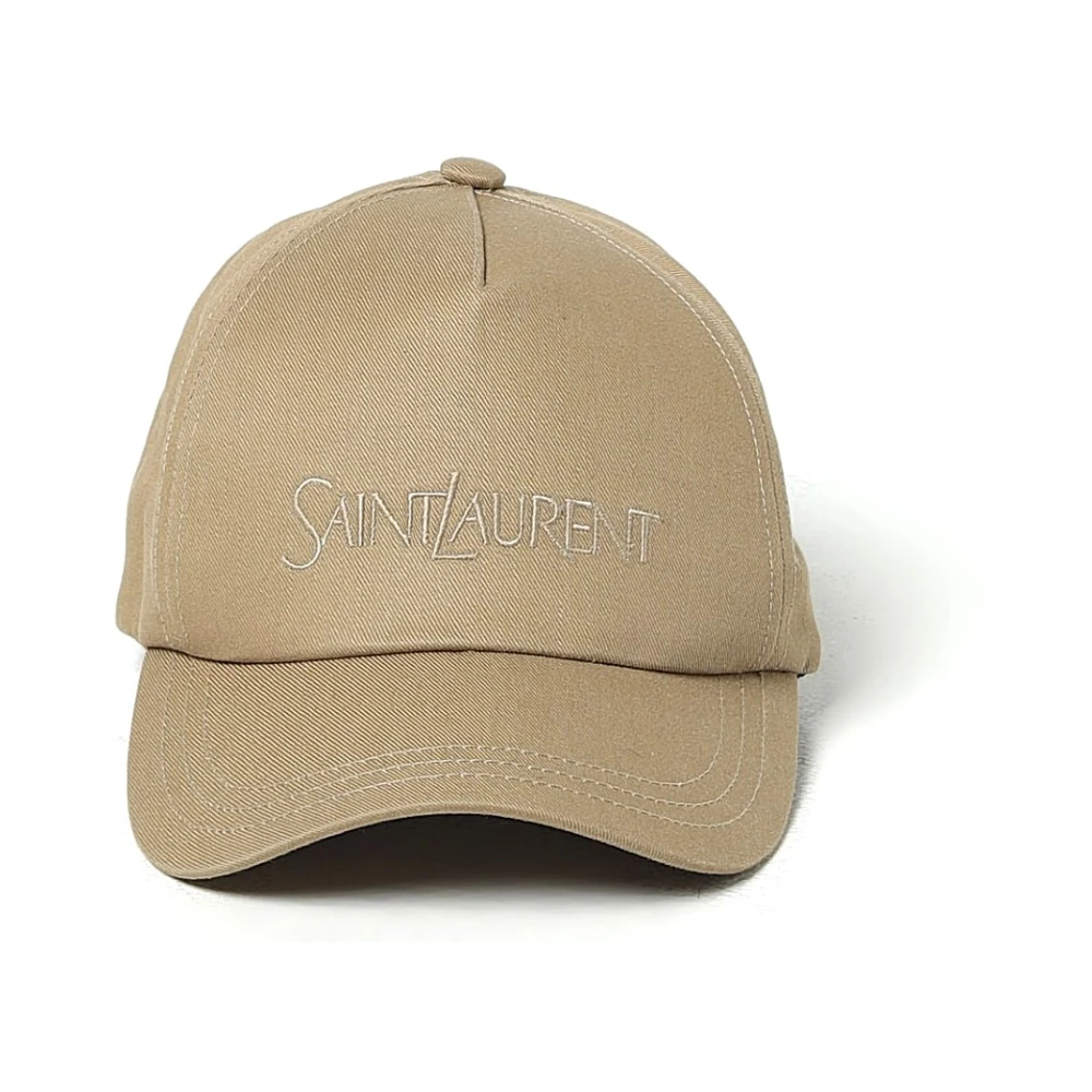 Saint Laurent Stijlvolle Zwarte Hoed Beige Heren
