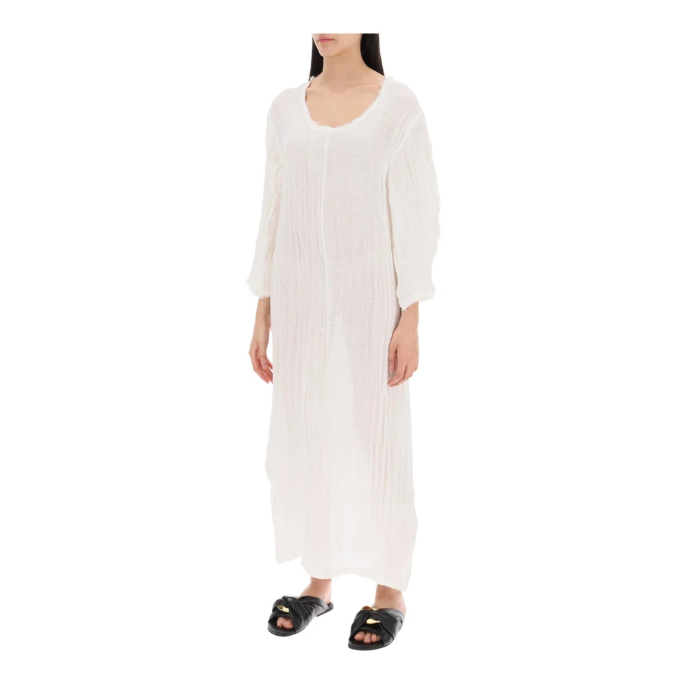 By Malene Birger Linnen Maxi Jurk met Wijde Halslijn By Herenne Birger White Dames