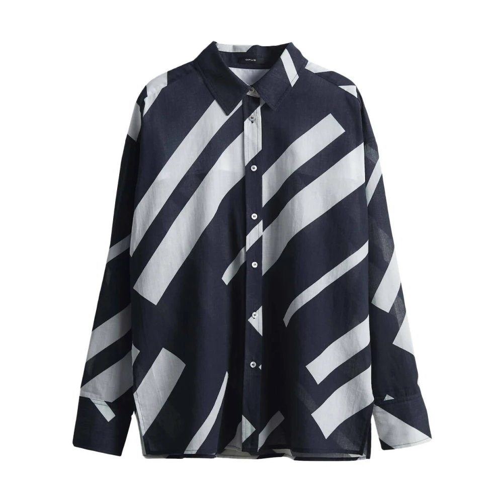 Opus Gestreepte blouse met lange mouwen Multicolor Dames