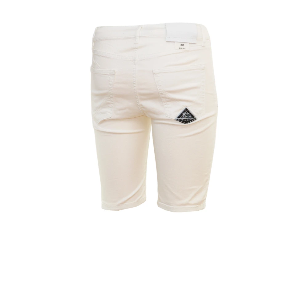 Roy Roger's Slim Fit Bermuda Shorts White Heren