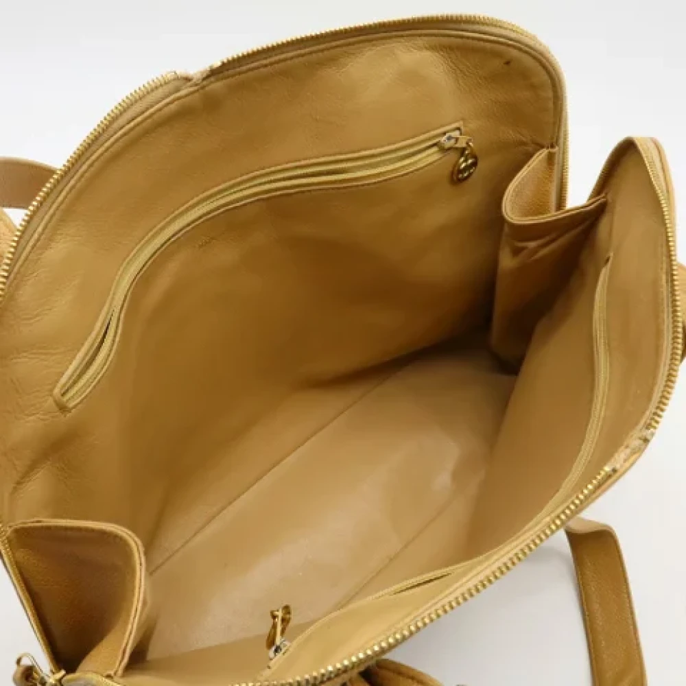 Chanel Vintage Pre-owned Leather chanel-bags Beige Dames