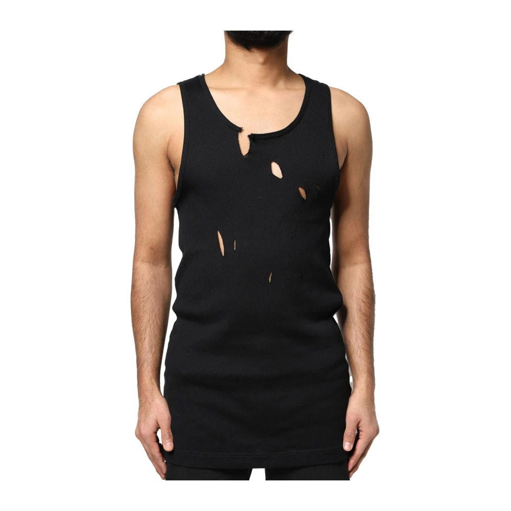 Dolce & Gabbana Uomo Nero Top A Coste