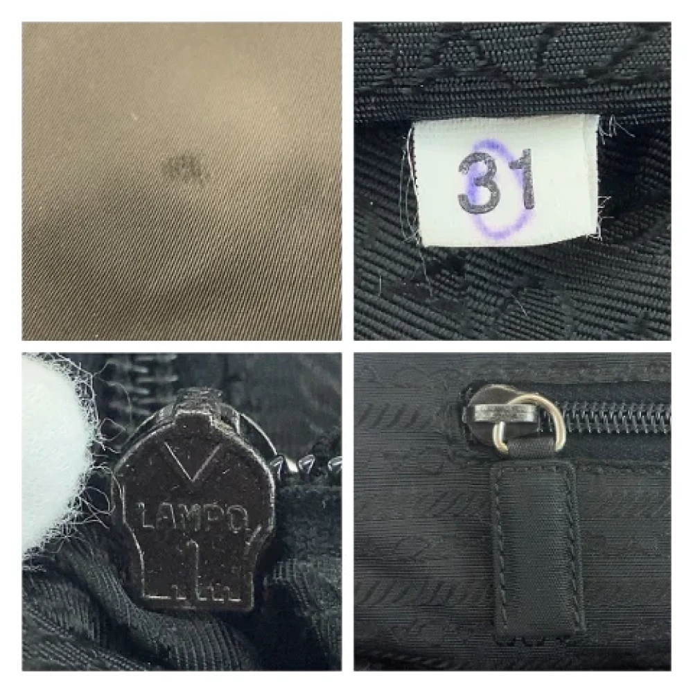 Prada Vintage Pre-owned Canvas handbags Black Dames