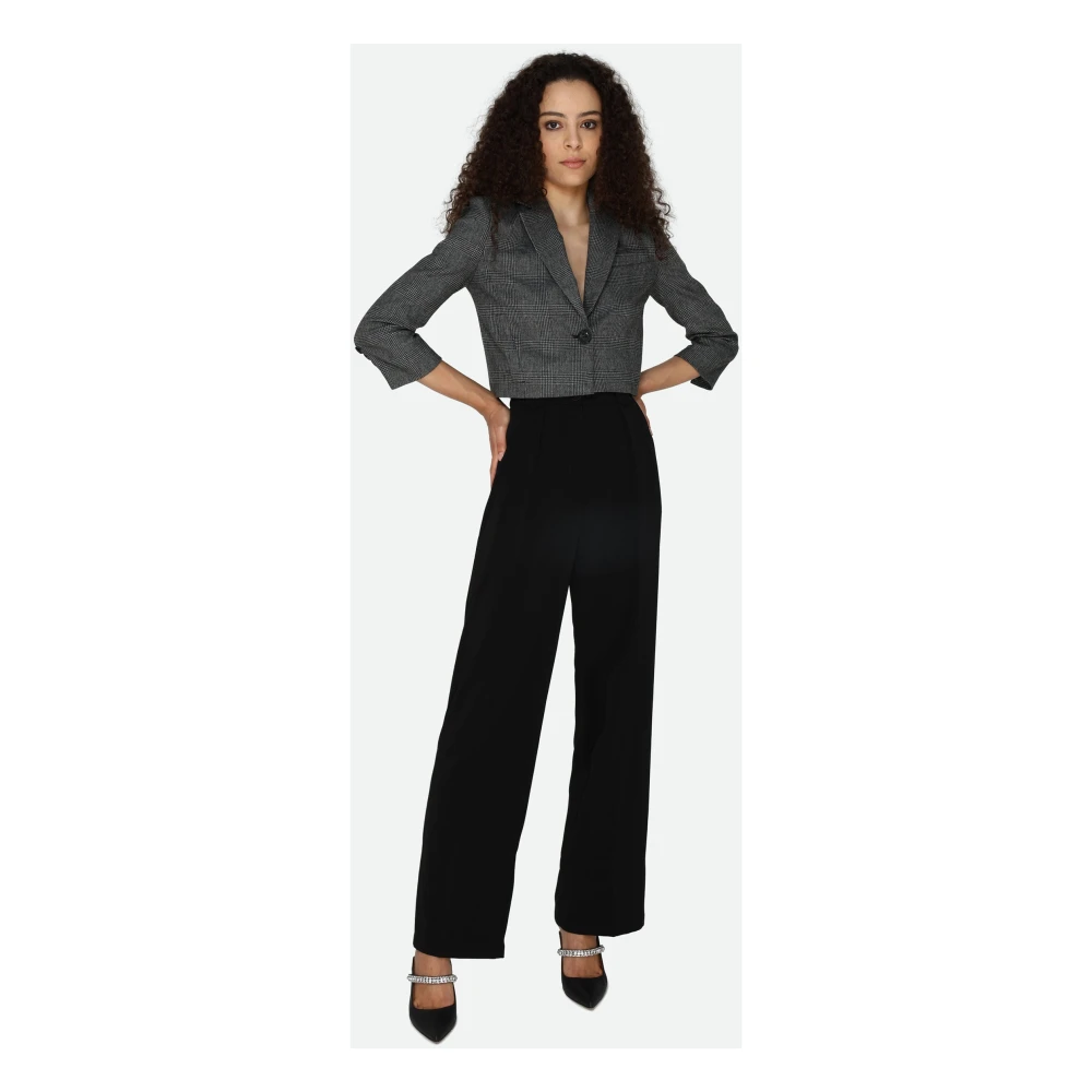 pinko Grijze Wollen Jas Korte Mouwen Gray Dames