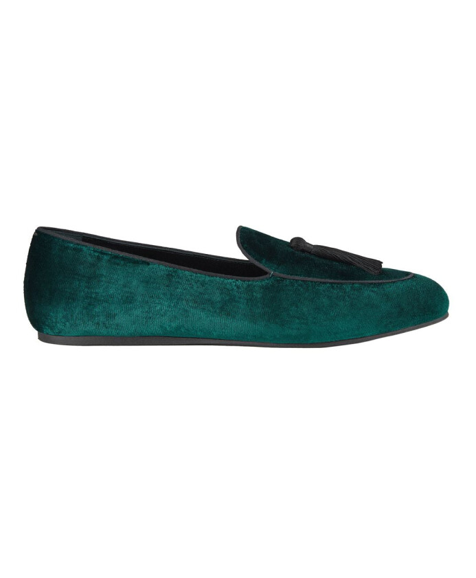 mocassins-en-velours-vert