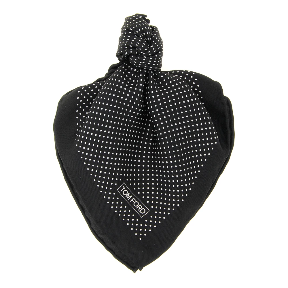 Tom Ford Men's Black Pocket Square In Polka Dot Silk - Image 2