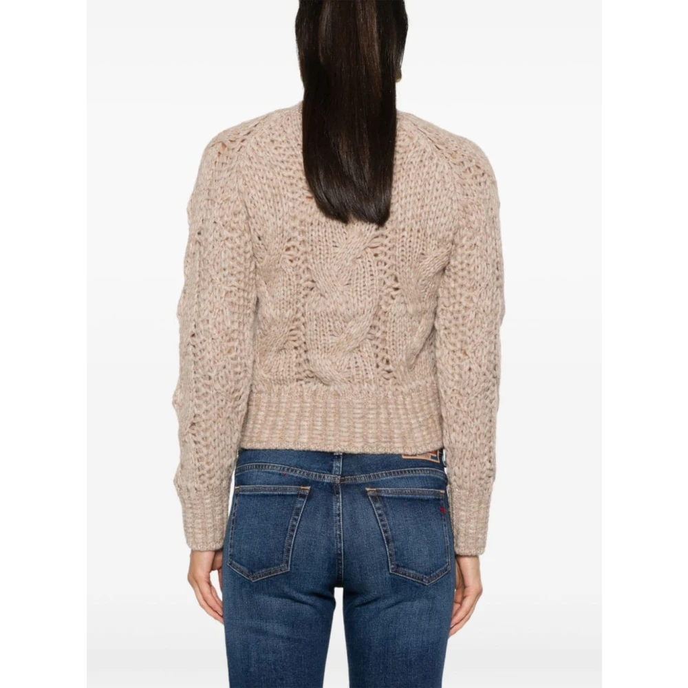 Ermanno Scervino Chunky Cable Gebreide Trui Brown Dames
