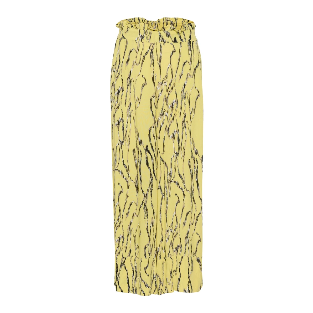 Soaked in Luxury Endive Traces Wijde Broek Yellow Dames