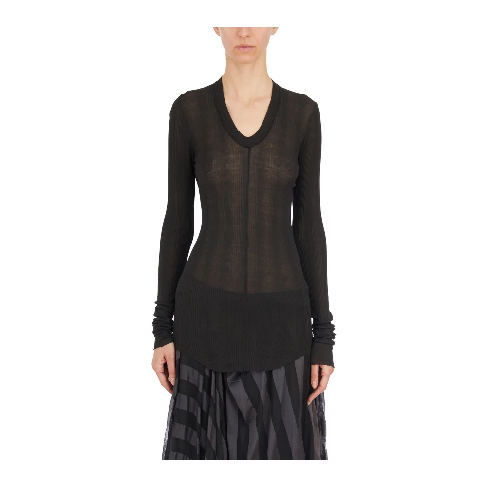 Marc Le Bihan V-Hals Trui Black Dames