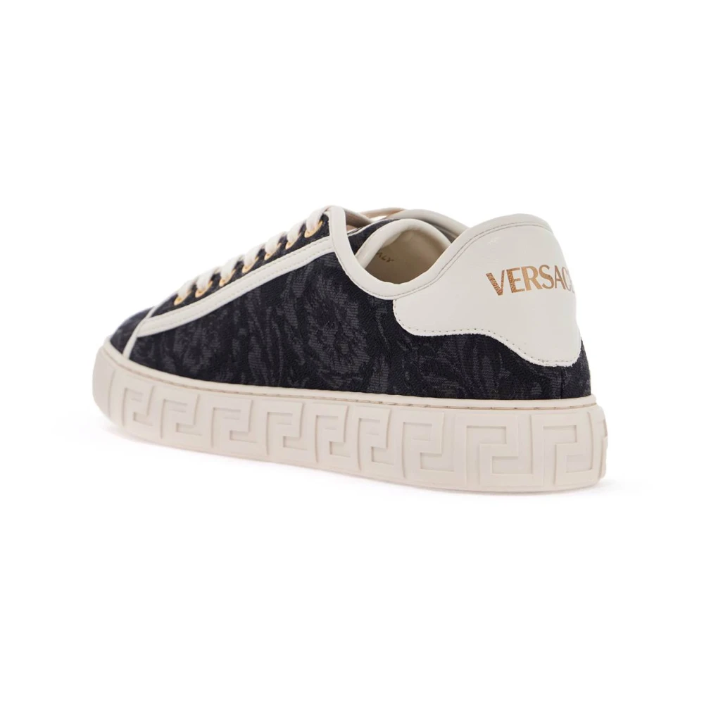 Versace Barocco Jacquard Katoen Sneakers Black Dames