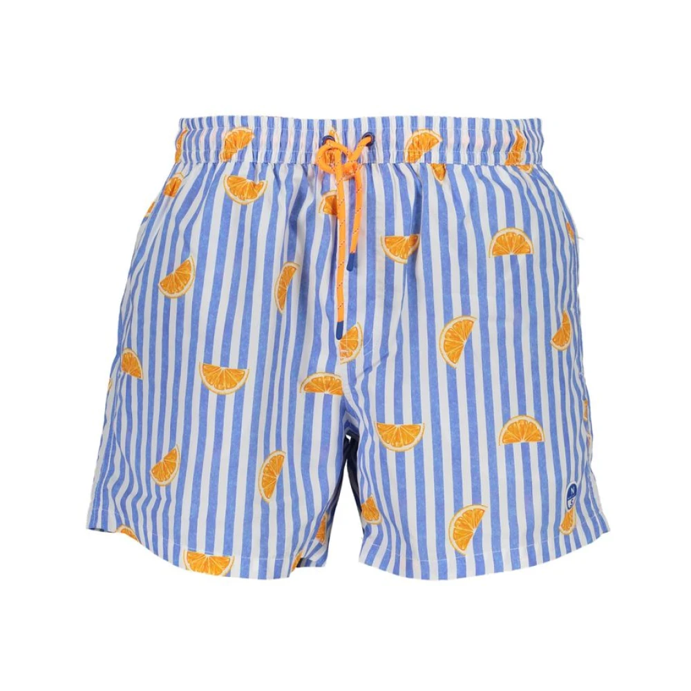 North Sails Men's Blue Swimwear With Pattern And Pockets