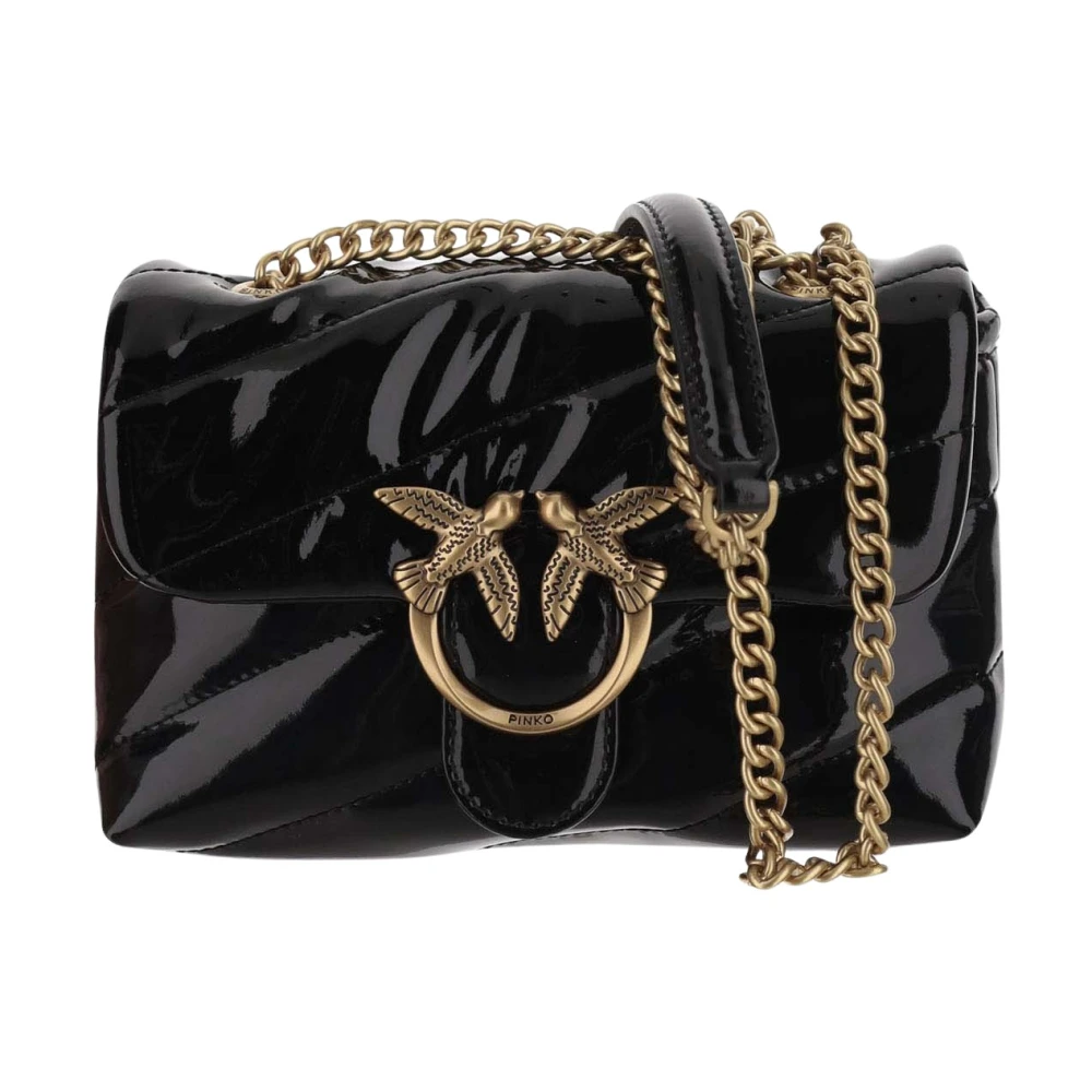 pinko Gewatteerde Love Birds Schoudertas Zwart Black Dames