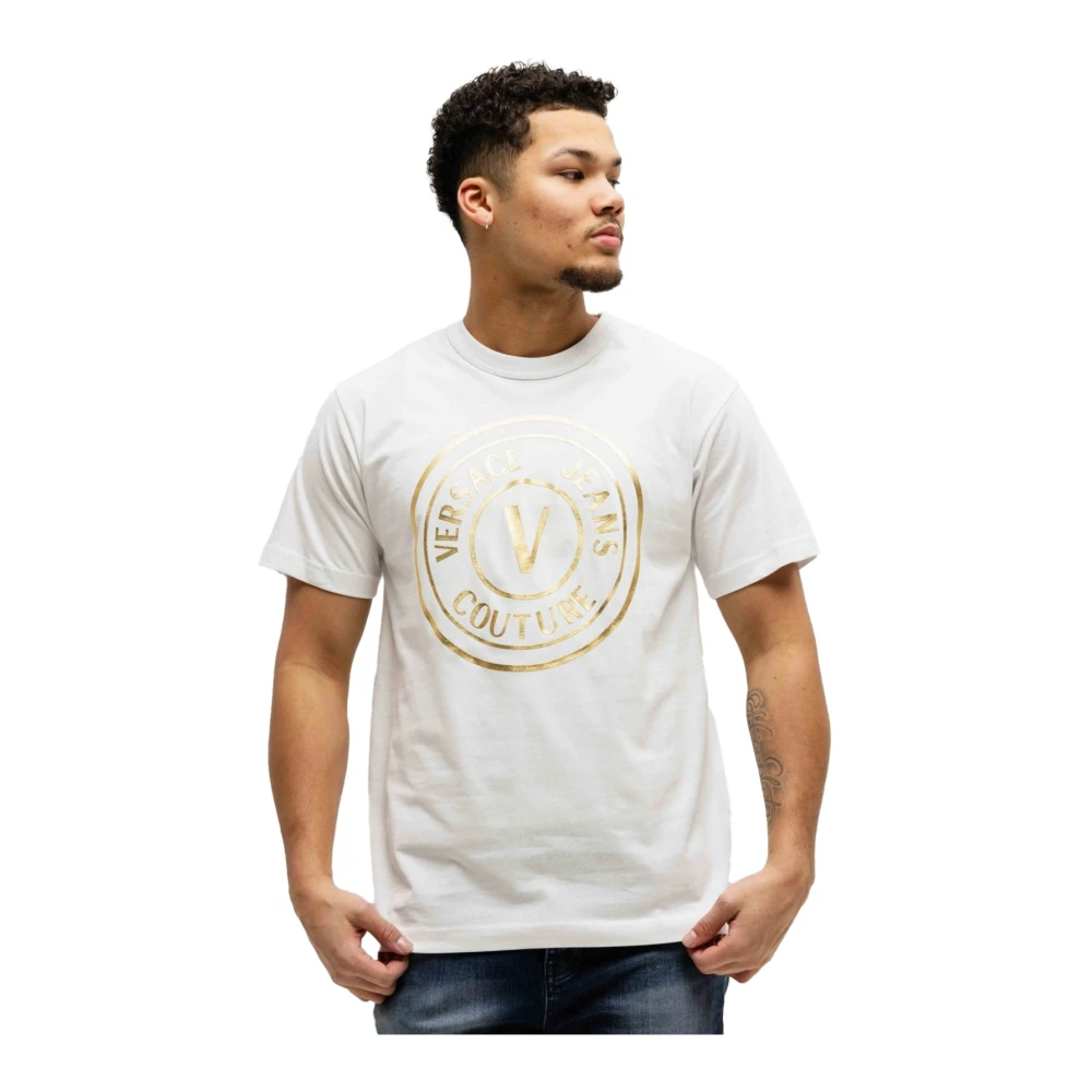 Versace Jeans Couture Wit Katoenen Logo T-Shirt White Heren