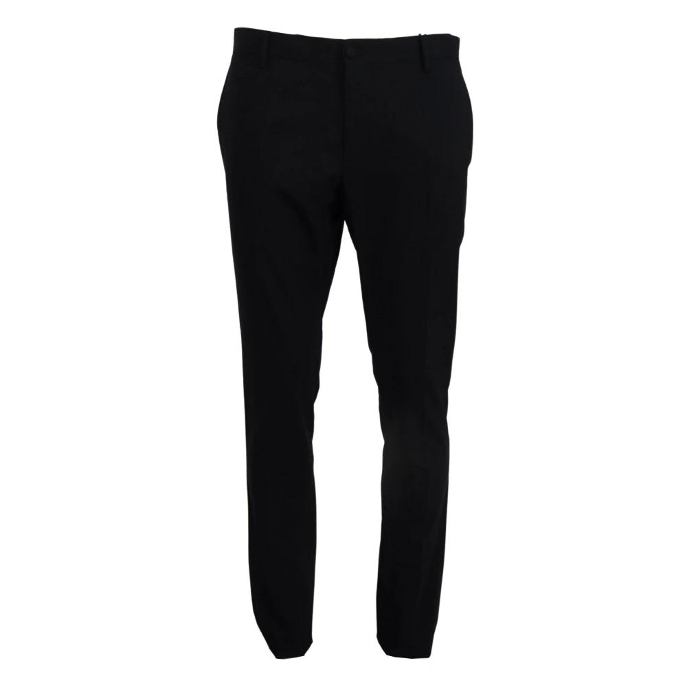 Dolce & Gabbana Slim-Fit Trousers, Male, 5XL, Elegant Slim Fit Dress Trousers Blue