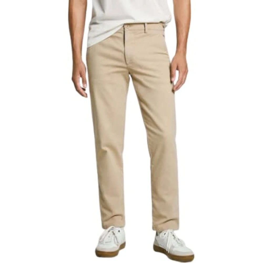 Pepe Jeans Beige Chino Gymdigo Concrete Broek Beige Heren